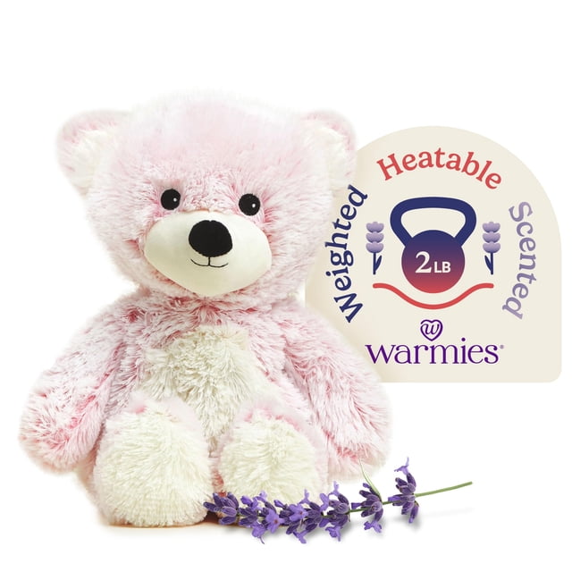 Oso rosa pesado y apto para microondas con forma de animal de peluche