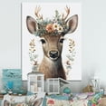 thumbnail image 2 of Designart Cute Baby Caribou With Floral Crown I Canvas Wall Art, 2 of 5