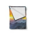 thumbnail image 2 of Appalachian Soft Flannel Fleece Throw Blanket, Fascinating Panoramic Photo of Picturesque Sunset in Blue Ridge Parkway, Cozy Plush for Indoor and Outdoor Use, 70" x 90", Multicolor, by Ambesonne, 2 of 5