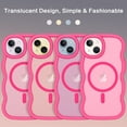 thumbnail image 6 of VENINGO for iPhone 15 Plus Case/iPhone 14 Plus Case Compatible with Mag-safe,Curly Wave Frame Translucent Matte Phone Case for iPhone 14 Plus/15 Plus, Hot Red, 6 of 8