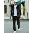 thumbnail image 6 of COOFANDY Men'sVelour Tracksuit Mock Neck Jacket Gym Clothes for Men Workout Set Mens Athletic Sweatpants, 6 of 7