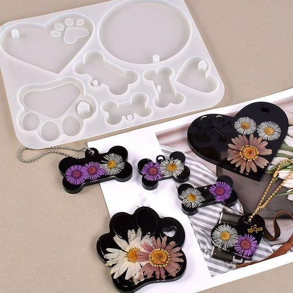 GOOHOCHY DIY Silicone Mold for Crafts Making Bone Shape Pendant Epoxy Casting Mold for Decoration White 2.5 Inch