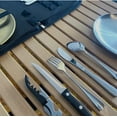 thumbnail image 5 of Camping Kitchen Silverware Mess Kit Cutlery Organizer 2 Person Dinnerware Set - 11pcs Eating Utensils Set with Stainless Steel Plate Spoon Serrated & Butter Knife Wine Opener Fork , Casewin, 5 of 6