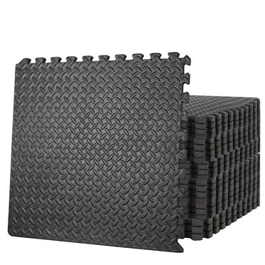 ZENY 24 Tiles Puzzle Exercise Floor Mat EVA Foam Interlocking Tiles 3/4" Thick 96 SQ.FT 48 Borders, Black