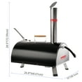 thumbnail image 2 of Portable Black Outdoor Pizza Oven - Automatic Rotatable, Stainless Steel Wood Fired Pizza Maker with Thermometer & Carry Bag, 2 of 9