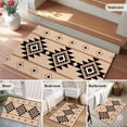 thumbnail image 5 of 2x3 Ft Entryway Area Rug, Brown Black Boho Kitchen Rug Runner Washable Floor Mat, Country Aztec Southwest Geometric Non Slip Indoor Door Mat Throw Carpet for Bathroom Living Room Bedroom, 5 of 8