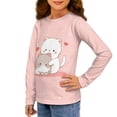 thumbnail image 2 of Jiueut Cartoon Cats Shirts for Girls 15-16 Years Kids Clothes Girls Crop Tops for Girls Long Sleeve Shirts Activewear Soft Little Girl Shirts Crewneck Girls' Basic Long-Sleeve T-Shirt, 2 of 7