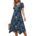 thumbnail image 4 of Fantaslook Plus Size Dresses for Women Floral Asymmetrical Hem Dress Summer Sundresses with Pockets, 4 of 9