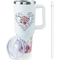 Christian Inspirational Jesus 40oz Tumbler With Handle and Straw - Gifts for Women, Mom, Friend, Sister, Coworker - Thank You and Birthday Present