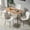 Beige, variant on NORDICANA 47 in Rectangular Dining Room Table Set with Upholstered Faux Fur Dining Chairs for 4 Person, 5-Piece Beige Boucle Side Table and Chairs Set