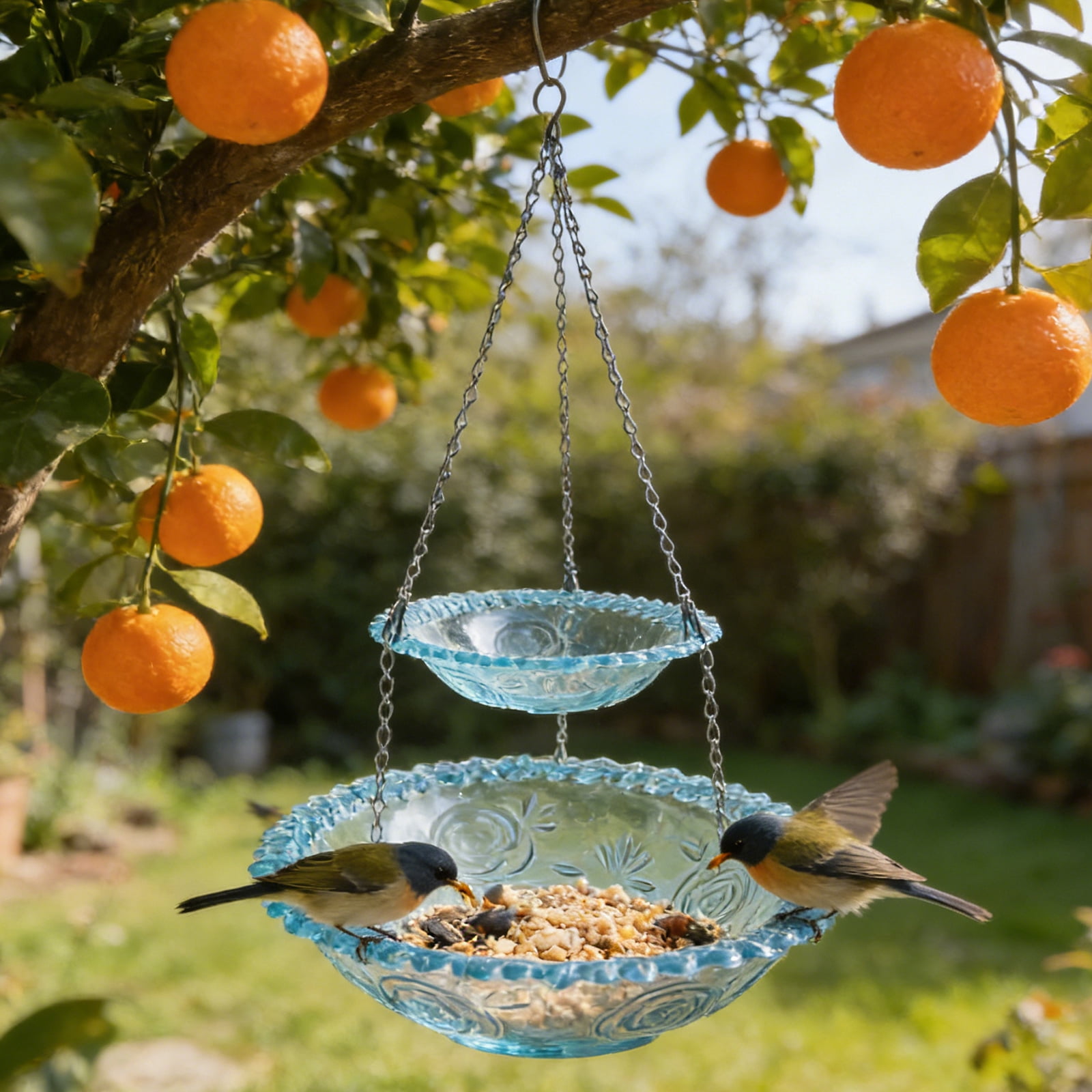 Hummingbird Feeder, Double - Layer Outdoor Hanging Bird Feeder For Garden Balcony Yard, Bird Feeding Station For Attracting Hummingbirds, Wild Bird Garden Decoration