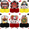 6 Pieces Casino Party Honeycomb Centerpieces Poker Party Table Toppers Game Night Party Decoration Paper Centerpieces Ball Sign for Casino Las Vegas Themed Birthday Party Casino Night Party Supplies
