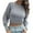 Gray, variant on IROINNID Womens Sweater Round Neckline Pullover Sweater Solid Color Casual Short Length Long Sleeve Sweater