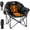 Black, variant on Slsy Oversized Heated Camping Chair w/Pillow, Padded Camp Chair with 3 Heat Levels, Portable Folding Heated Chair Round Moon Saucer Folding Lawn Chair Outdoor Chair for Camping, Lounge Patio