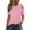 Pink, variant on Fjofpr Shirts for Women under $10.00 Women'S 2024 Summer Casual And Comfortable Solid Color Cold Shoulder Button Splicing Short-Sleeved Round Neck Top/Shirt