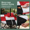thumbnail image 5 of Round Outdoor Tablecloth with Umbrella Hole and Zipper, Modern Patchwork Texture Tablecloth with Elastic Waterproof, Abstract Blocks Geometric Red Black Patio Table Covers for 55" - 60" Pool Tables, 5 of 9