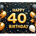 thumbnail image 4 of Elegant Design Happy 40th Birthday Golden Balloons Party Backdrop Celebration Banner for Birthday Event Indoor Decoration, 4 of 8