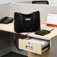 thumbnail image 4 of Tote Bag Set, Staron 2026 Large Capacity 2-Piece Tote Purse Wristlet Set, Polyester Shoulder Bag Work Commute Handbag Set Machine Washable, Black, 4 of 5