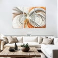 thumbnail image 3 of Elephant Stock An Abstract Wall Art - Horizontal Multi Panel Canvas - Living Room Wall Decor - Abstract Multi Panel - Orange And Gray Decor - 74" x 48", 3 of 8