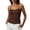 L07-Coffee, variant on Tank Tops for Women Spaghetti Strap Crop Cami Top Seamless Tank Tops with Built In Bras Support Slim Fit Lightweight Inner Tanks