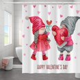 thumbnail image 2 of JOOCAR 72x72 Inch Happy Valentine's Day Themed Shower Curtain Cute Gnomes Couples Pink Love Heart for Bathroom Decor Waterproof Fabric Polyester Shower Curtain Sets with Hooks, 2 of 7
