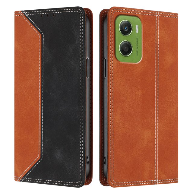 Funda FOXDOCK para Motorola Moto G06 de Cuero Premium Bicolor con Ranuras RFID, Carcasa Tipo Billetera Antigolpes y Soporte Plegable