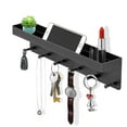 thumbnail image 1 of Key Holder With Shelf, 6 Hooks, Self-adhesive Key Organizer Black, 1 of 4
