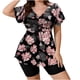 thumbnail image 5 of Traje de baño de dos piezas con estampado de tankini para mujer, de manga corta y corte conservador, con cordón ajustable. Traje de baño de dos piezas para mujer. Trajes de baño tankini para mujer. Tr, 5 of 8