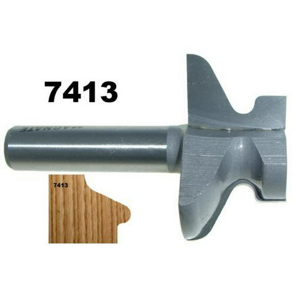 Magnate 7413 Door Lip ( Finger Pull ) Router Bit - 2-1/4" Overall Diameter, 1" Cutting Length, 3/4" Small Diameter, 1/8" Radius