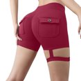 thumbnail image 3 of Scrunch Workout Shorts with Pockets Charm Gym Biker Shorts for Women High Waisted Booty Yoga in Breathable Fabric Hot Pink L, 3 of 6