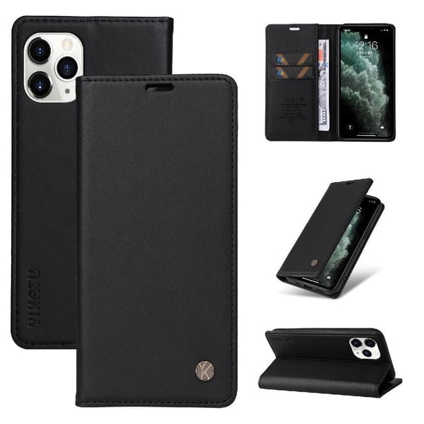 Funda para iPhone 11 Pro Max Estuche de Cuero PU Tipo Cartera con Ranuras para Tarjetas y Cierre Magnético