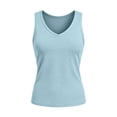 thumbnail image 3 of Vrorvz Sports Tank Womens Sleeveless V Neck Summer Casual Breathable Lightweight Tops for Workout Athletic, 3 of 5