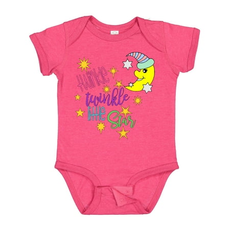 

Inktastic Twinkle Twinkle Little Star with Yellow Moon in Night Cap Gift Baby Boy or Baby Girl Bodysuit