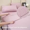 thumbnail image 3 of Bedmoon Soft Microfiber Adult Bed Sheet Set with Deep Pocket,3 Piece Twin Sheet Set,Pink, 3 of 7