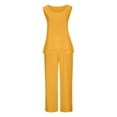 thumbnail image 5 of REORIAFEE Sexy Outfits for Women Festival Outfits Women's Loose Spring Summer Sleeveless Round Neck Suits Orange M, 5 of 6