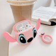 thumbnail image 2 of Funda de silicona suave de dibujos animados compatible con AirPods 3 - Funda protectora linda y divertida a prueba de golpes [Serie Avatar de dibujos animados] (puntada de orejas grandes rosa), 2 of 5