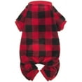 thumbnail image 1 of Pet Pajamas for Dogs Red Plaid Sweaters Soft Clothes, 1 of 6