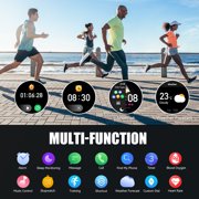 EIGIIS Smart Watch for Women Men with Call Receive/Dial 1.32 inch HD Full Touch Screen -Gray