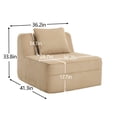 thumbnail image 5 of Newest Boneless Armless Sofa, Camel Corduroy Cloud Couch with Pillow, No Assembly Needed, Plush, 5 of 7