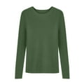 thumbnail image 6 of Women's Ribbed Knit Pullover Sweater, Slim Fit Soft Round Neck Top for Fall Winter, Comfortable Stretchy Casual Daily Wear, Versatile Layering Piece for Various Occasions Blackish Green XL, 6 of 8
