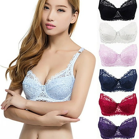 

D-GROEE Lace Sexy Bra Full-Coverage V Push Up Shaping Padded Bra Fit Adjustable Bra for Everyday Wear