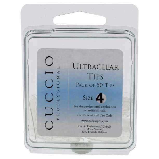 Uñas acrilicas Cuccio Ultraclear Tips - 4 Acrylic Nails Dama 50 Pc