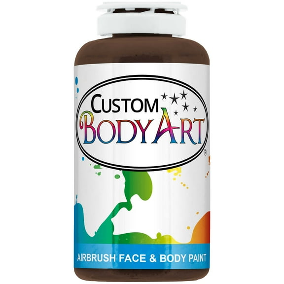 1 oz BROWN Custom Body Art Water-Based Airbrush Face and Body Paint Make-Up
