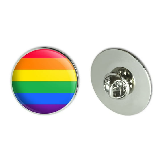 Rainbow Pride Gay Lesbian Contemporary Metal 1.1" Tie Tack Hat Lapel Pin Pinback