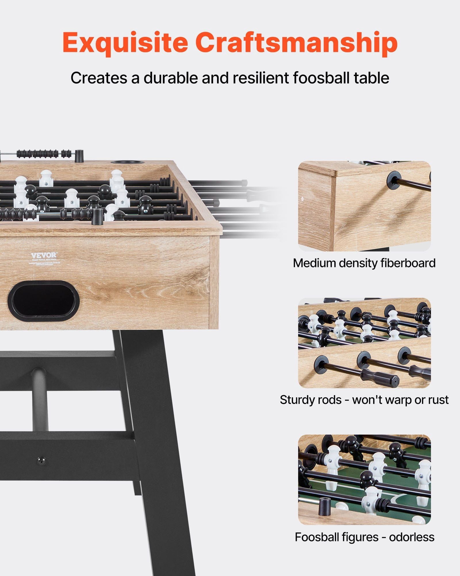 55 inch Foosball Soccer Game Table Standard Size Indoor Table for Home Game Room