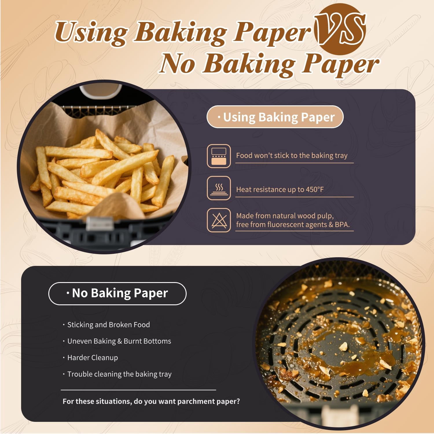 300 Pcs Parchment Paper Sheets, 12x17 Inches Unbleached Baking Paper, Non Stick for Gently Baking, Pre-Cut Half Sheet Parchment Paper for Oven, Air Fryer Liners, Microwave