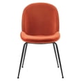 thumbnail image 4 of Modway Scoop 17.5" Velvet Dining Chairs in Orange/Black (Set of 2), 4 of 7