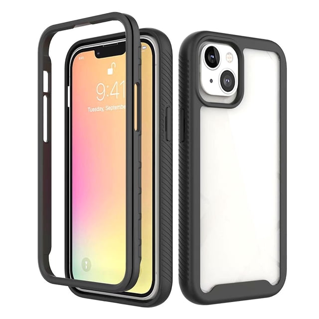 Funda clásica anticaídas de TPU con 360 grados para teléfonos de la serie 13 de Apple, 13, color negro