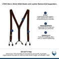 thumbnail image 5 of CTM  35mm Wide Elastic and Leather Button-End Suspenders (Men), 5 of 5