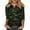 Dark Green, variant on CharmCyan Women’s Casual Camouflage Print Henley Shirt, 3/4 Sleeve Button Down Raglan Top, Soft Lightweight Blouse for Spring Summer Army Green L